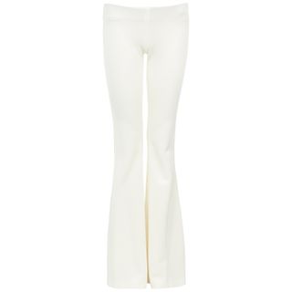 Galvan + White Flared Satin-Jersey Trousers