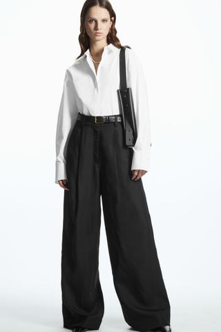 COS + High Waisted Wide-Leg Trousers