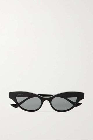 Gucci Eyewear + Cat-Eye Crystal-Embellished Acetate Sunglasses