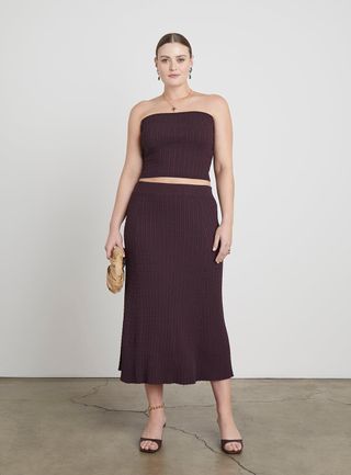 Who What Wear Collection + Aspen Cable Knit Midi Skirt
