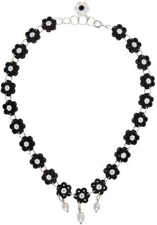 Anna Sui + Black & White Daisy Chains Choker Necklace