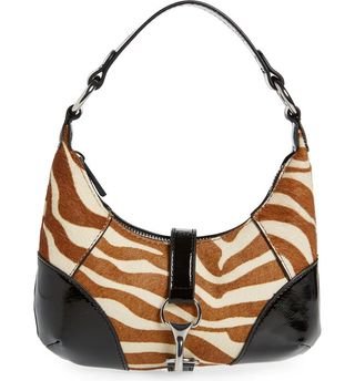 Topshop + Mini Zebra Print Baguette Bag