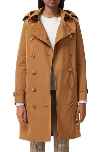 Burberry + Kensington Trench Coat With Detachable Hood