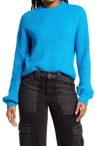 BP + Rib Crop Crewneck Sweater