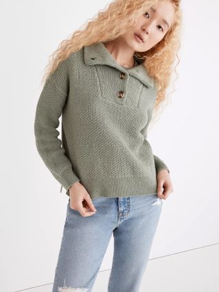 Madewell + Canby Button Mockneck Sweater