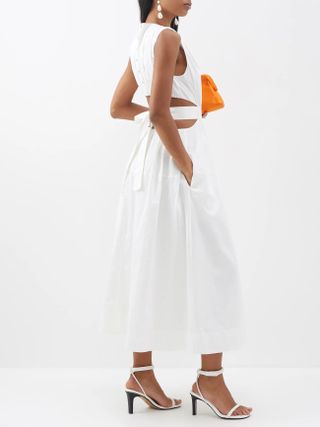 Aje + Zorina Cutout Cotton-Poplin Midi Dress