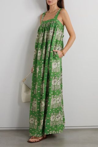 Oroton + Posie Floral-Print Linen Maxi Dress