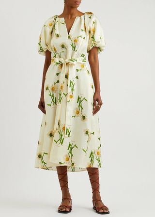 Oroton + Printed Silk Midi Dress