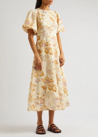 Alemais + Philomena Floral-Print Linen Midi Dress