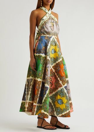 Alémais + Trippy Troppo Printed Linen Midi Dress