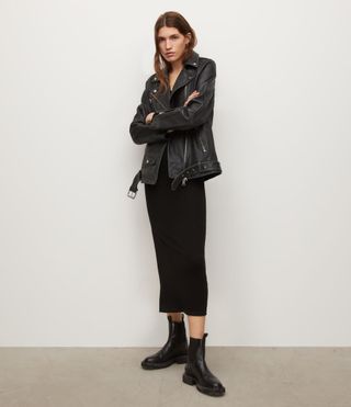 AllSaints + Billie Oversized Leather Biker Jacket