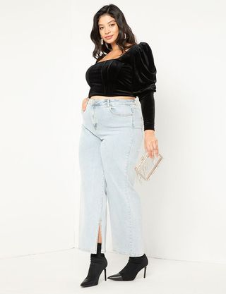 Eloquii + High Waisted Jean With Slit