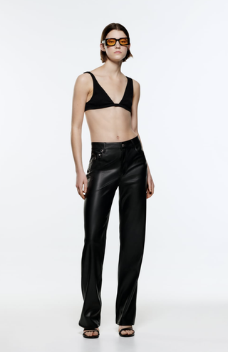 Zara + Faux-Leather Trousers