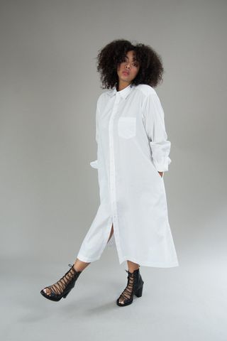 Baacal + Long Cotton Shirtdress in White