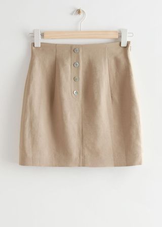 & Other Stories + Fitted Buttoned Mini Skirt