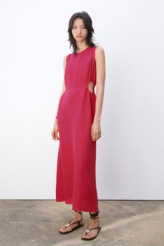 Zara + Midi Dress With Cut-Out
