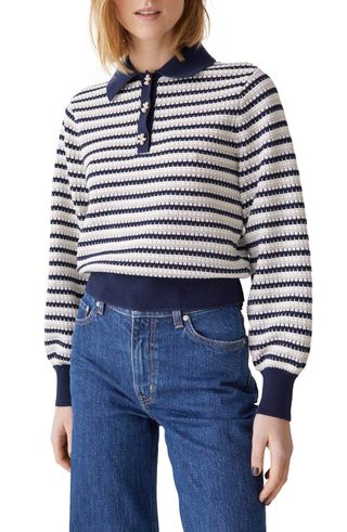 & Other Stories + Stripe Polo Sweater