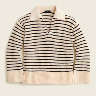 J.Crew + Relaxed Collared Sweater in Stripe