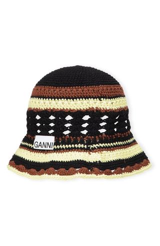 Ganni + Organic Cotton Crochet Bucket Hat