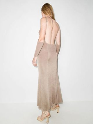 Isa Boulder + Open-Back Knitted Midi Dress