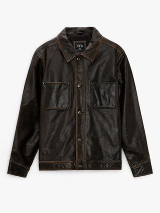 Zara + Pocket Leather Jacket
