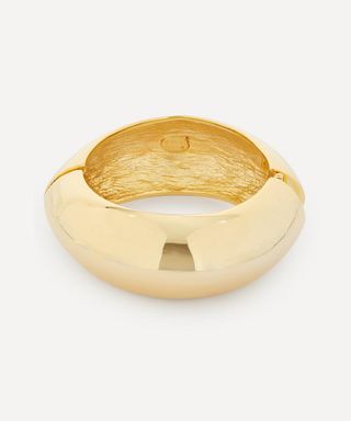 Kenneth Jay Lane + Gold-Plated Wide Domed Bangle