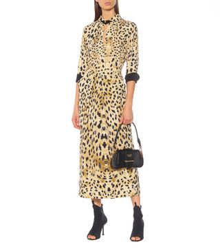 Prada + Leopard-Printed Sablé Dress