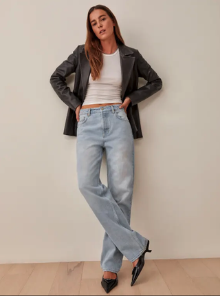 Reformation + Casey Relaxed Mid Rise Straight Jeans