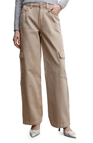 Mango + Relaxed Straight Leg Cargo Jeans