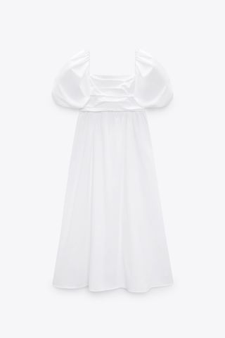 Zara + Draped Poplin Dress