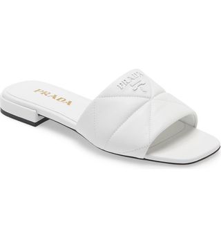 Prada + Quilted Slide Sandals