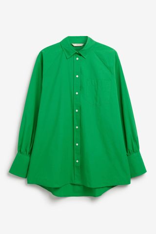Next + Bright Green Oversized Longline Cotton Shirt