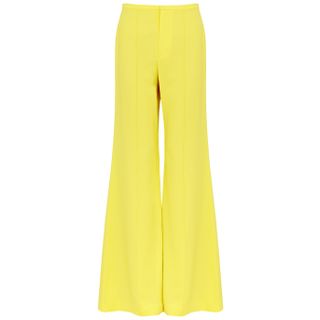 Alice + Olivia + Dylan Yellow Flared Wide-Leg Trousers