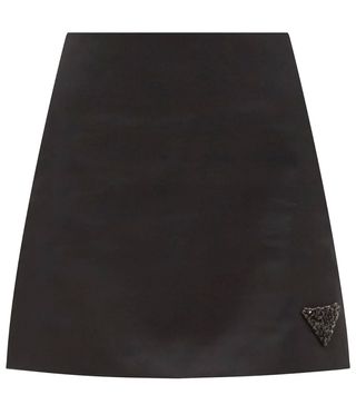 Prada + Sequinned-Logo Re-Nylon Skirt