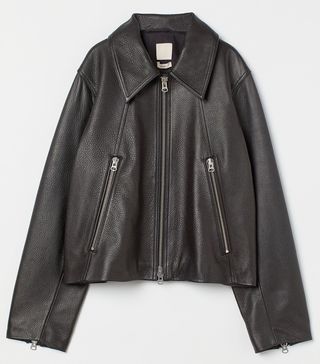 H&M + Boxy Leather Jacket