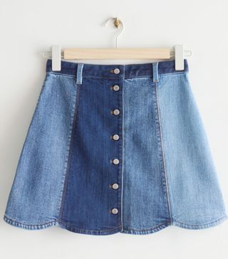 & Other Stories + Patchwork Denim Mini Skirt