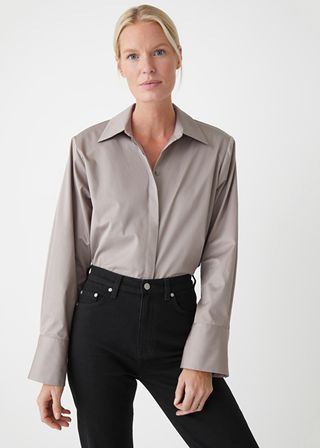 & Other Stories + Padded Shoulder Cotton Shirt