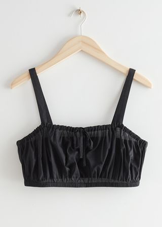 & Other Stories + Cropped Drawstring Bandeau Top