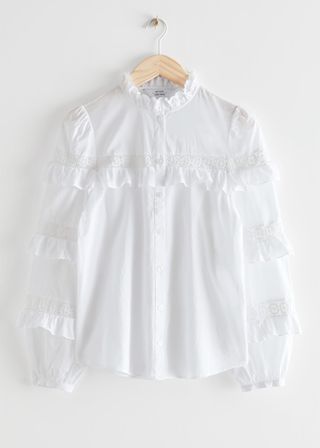 & Other Stories + Ruffle Embroidery Blouse