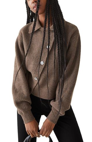& Other Stories + Asymmetric Button Front Cardigan