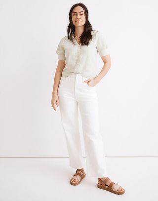 Madewell + The Perfect Vintage Wide-Leg Crop Jean in Tile White