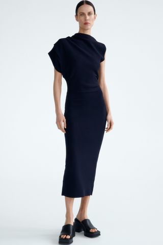 Zara + Asymmetric Sleeve Knit Dress