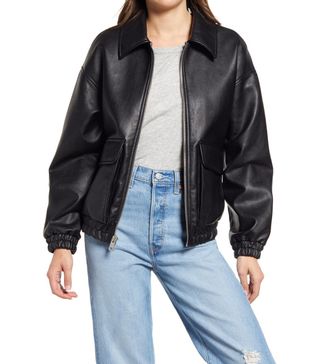 Levi's + Faux Leather Dad Bomber Jacket