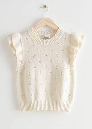 & Other Stories + Pointelle Knit Ruffle Vest