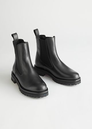 & Other Stories + Teddy Lined Leather Chelsea Boots