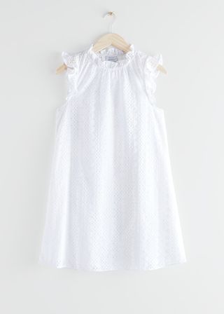 & Other Stories + Frilled Broderie Anglaise Mini Dress