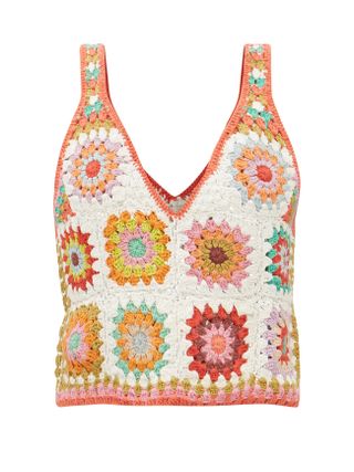 Alémas + Floral Crochet Top
