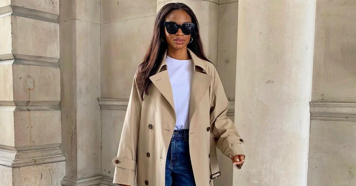 Classic camel trench coat best sale