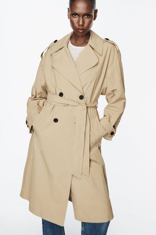 Zara + Water-Repellent Trench Coat