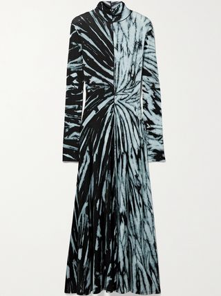 Proenza Schouler White Label + Tie-Dyed Stretch-Jersey Turtleneck Dress